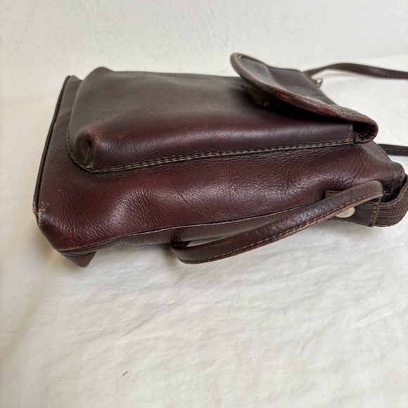 LE DONNE Vintage Genuine Leather Crossbody Bag Purse Minimalist Neutral Boho - Picture 7 of 14